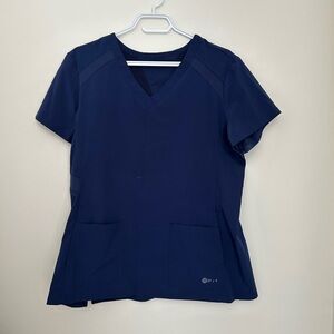 Navy Blue Scrub Top